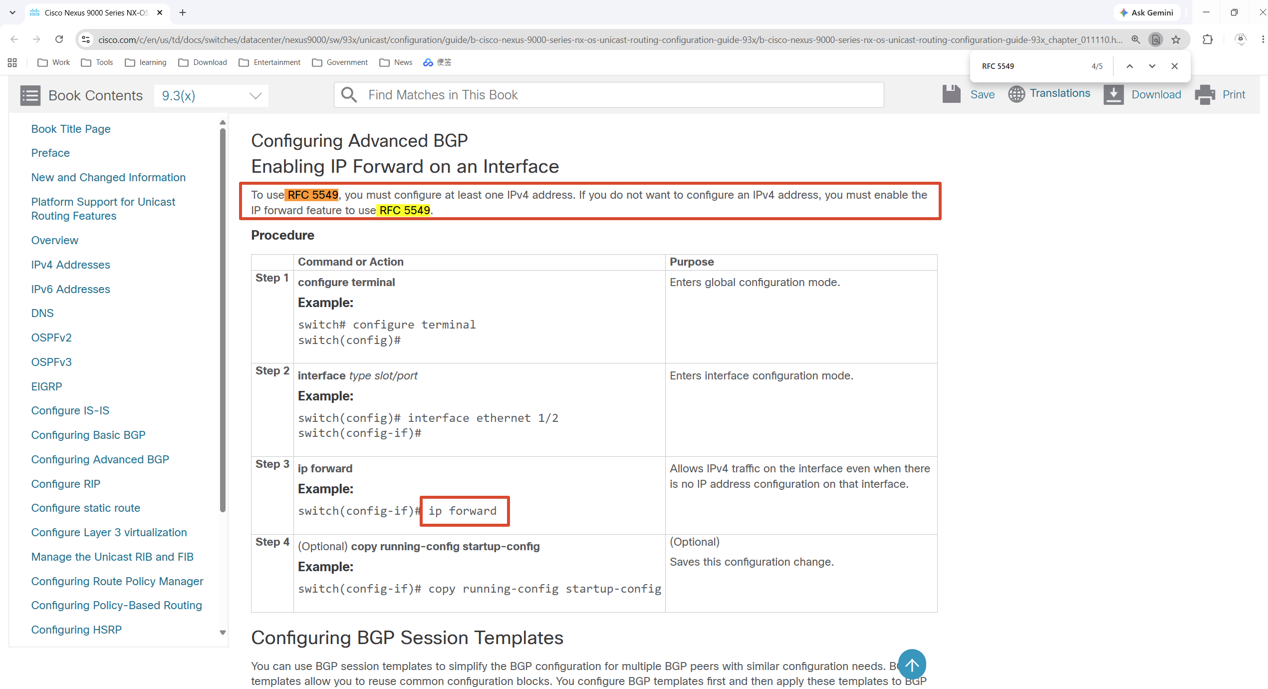 Cisco documentation: ip forward is required on interfaces without an IPv4 address