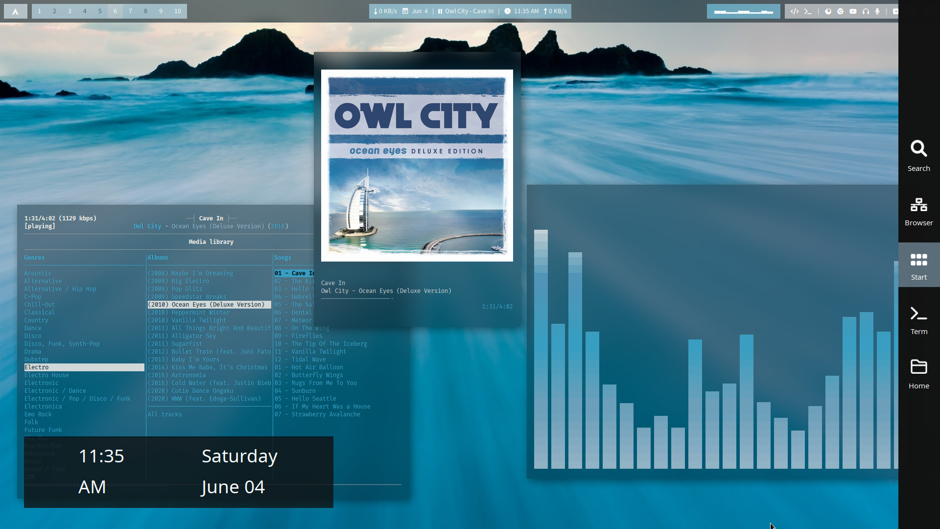 Screenshot of my current desktop setup with pywal
