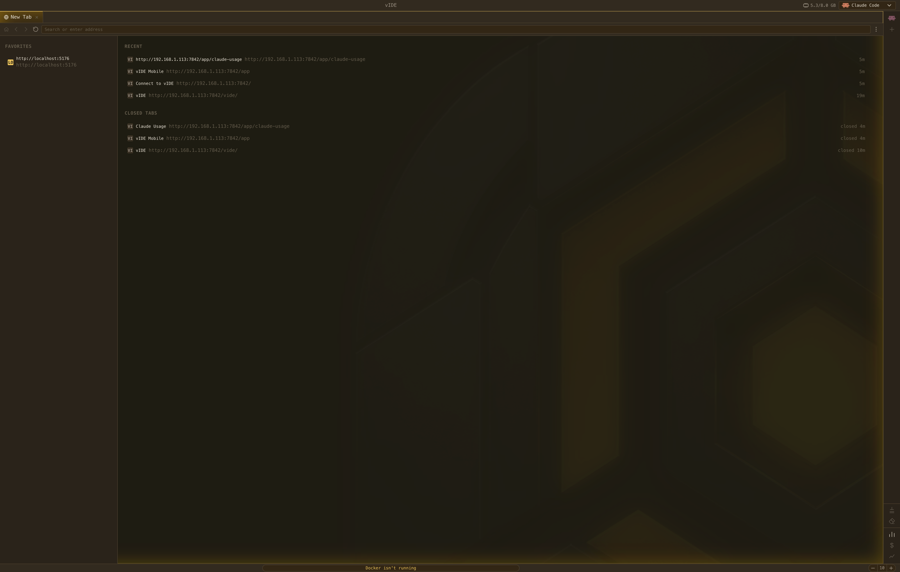 Browser panel