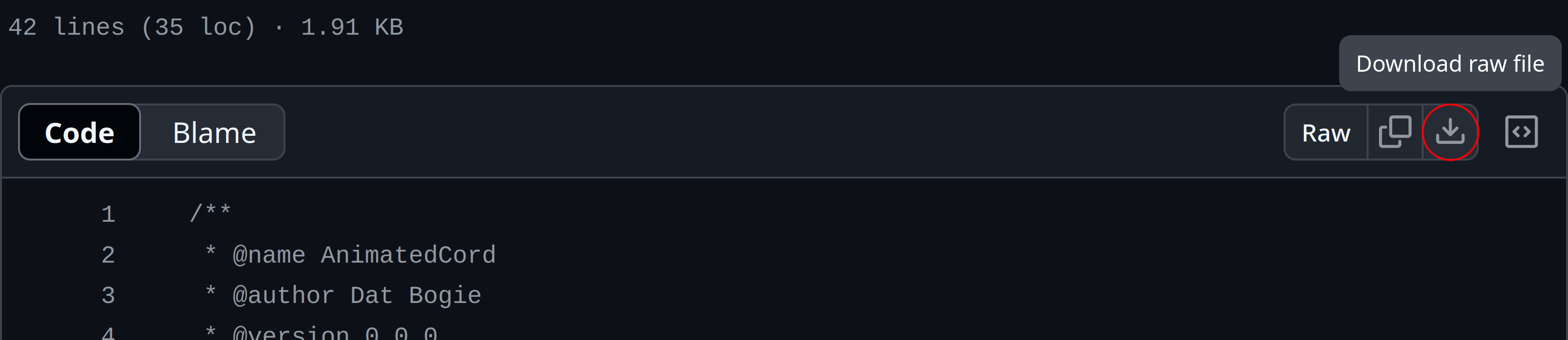 Click the Download raw file button.