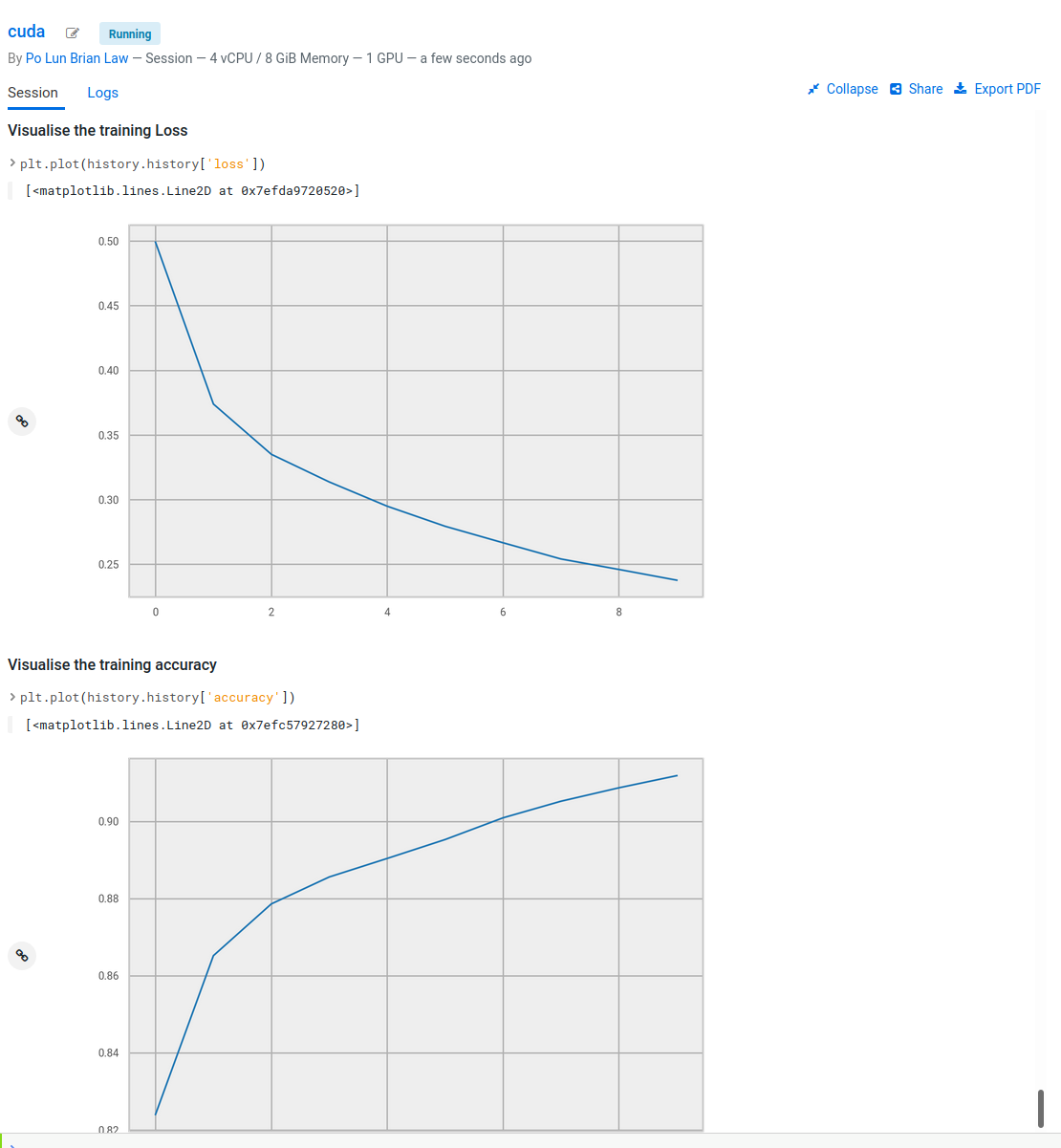 Model Training Graphs