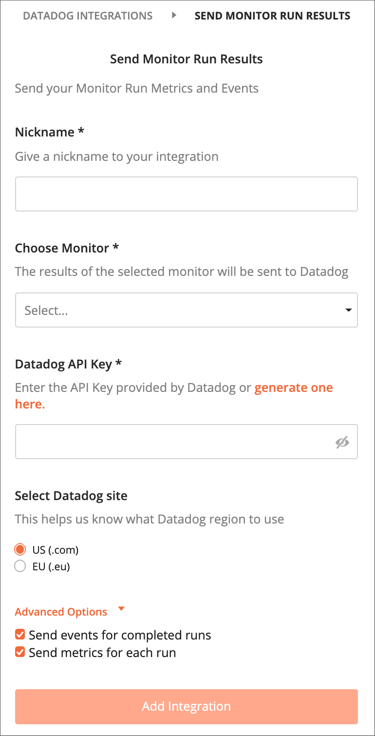 Configure Integration