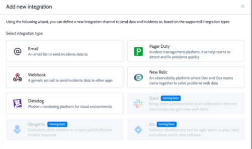 Superwise - Añadir nueva integración