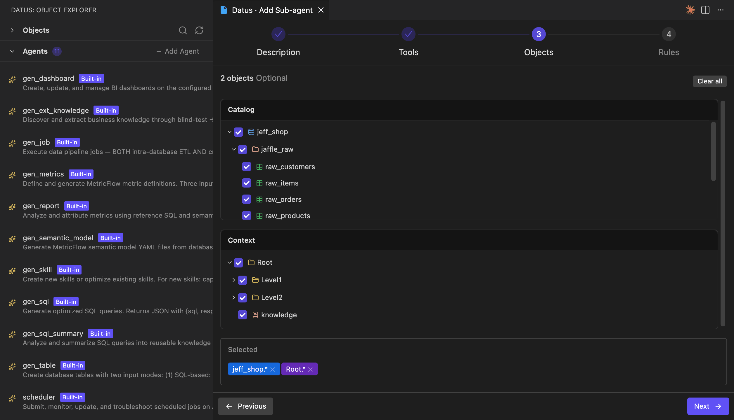 Add SubAgent wizard
