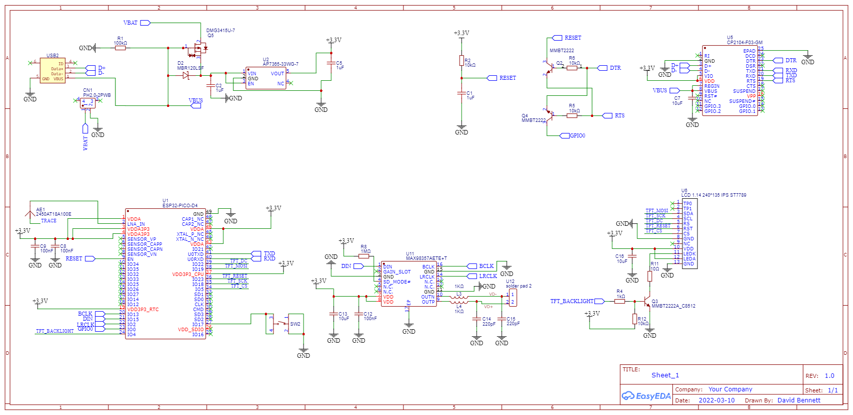 ESP32 TikTok Watch Schematics