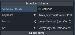InputIconScheme with populated arrays