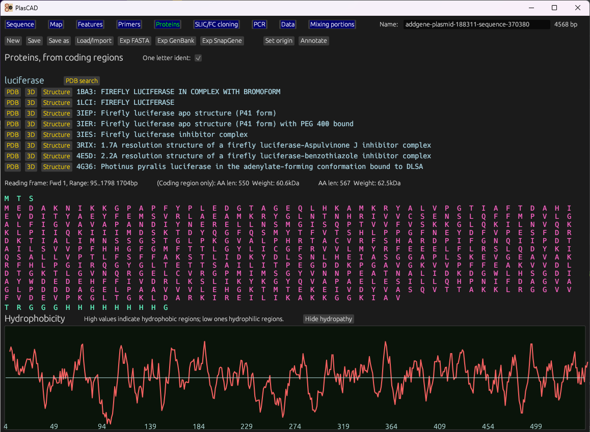 Protein view screenshot