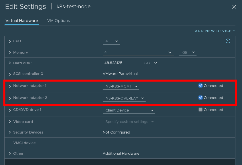 Virtual Machine config