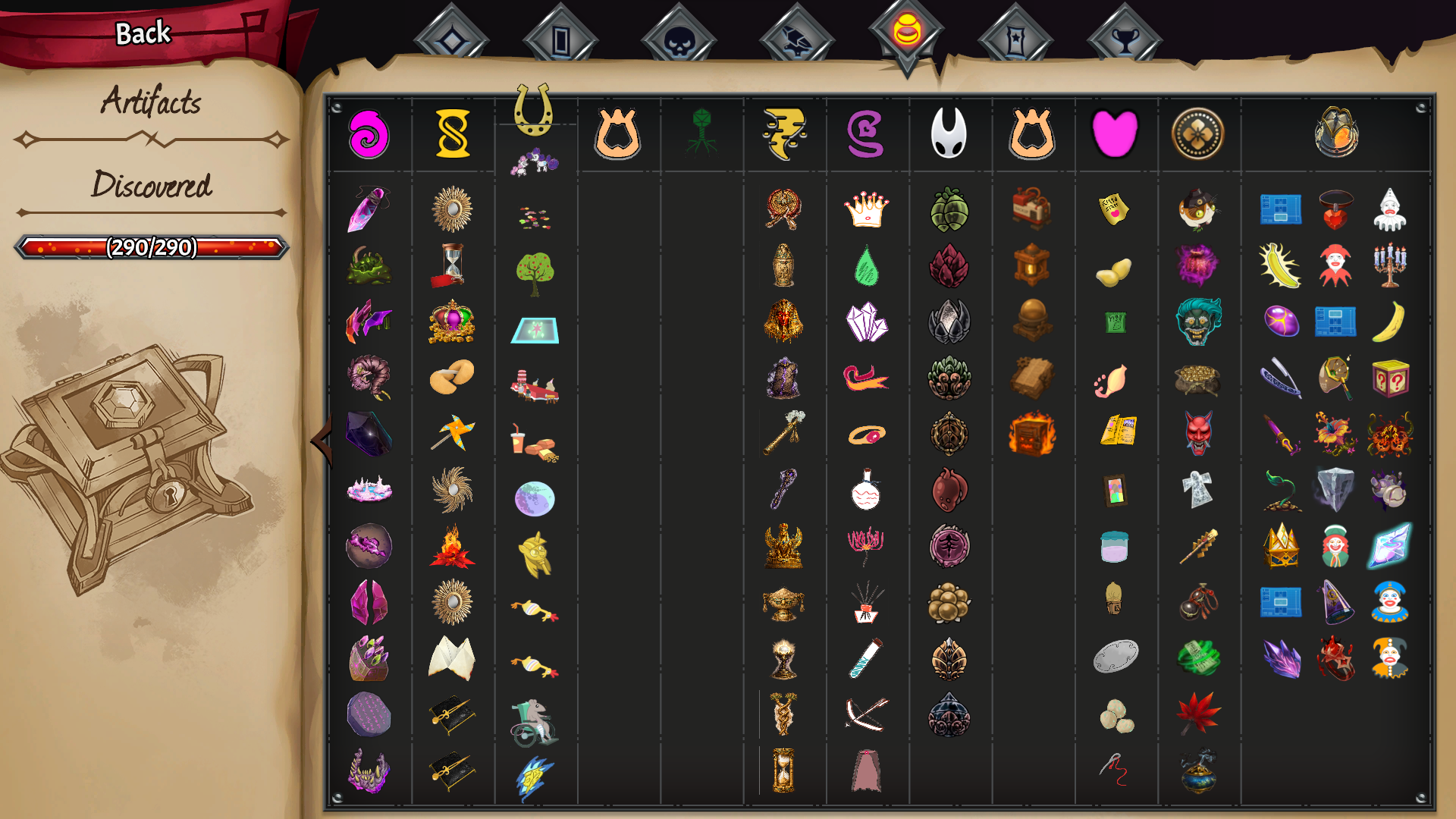 Page two of the artifacts page
