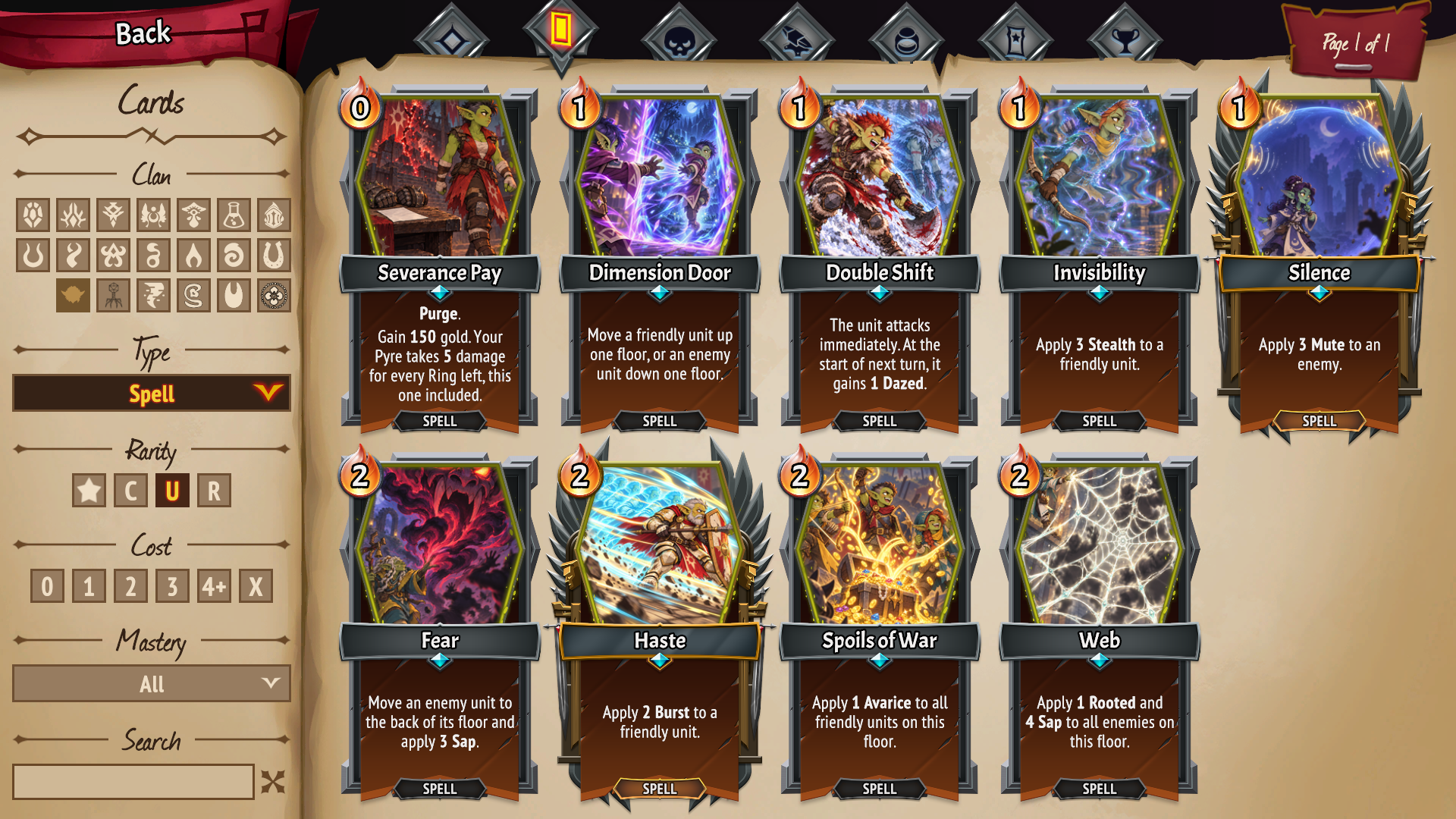 Some of the clan's spells