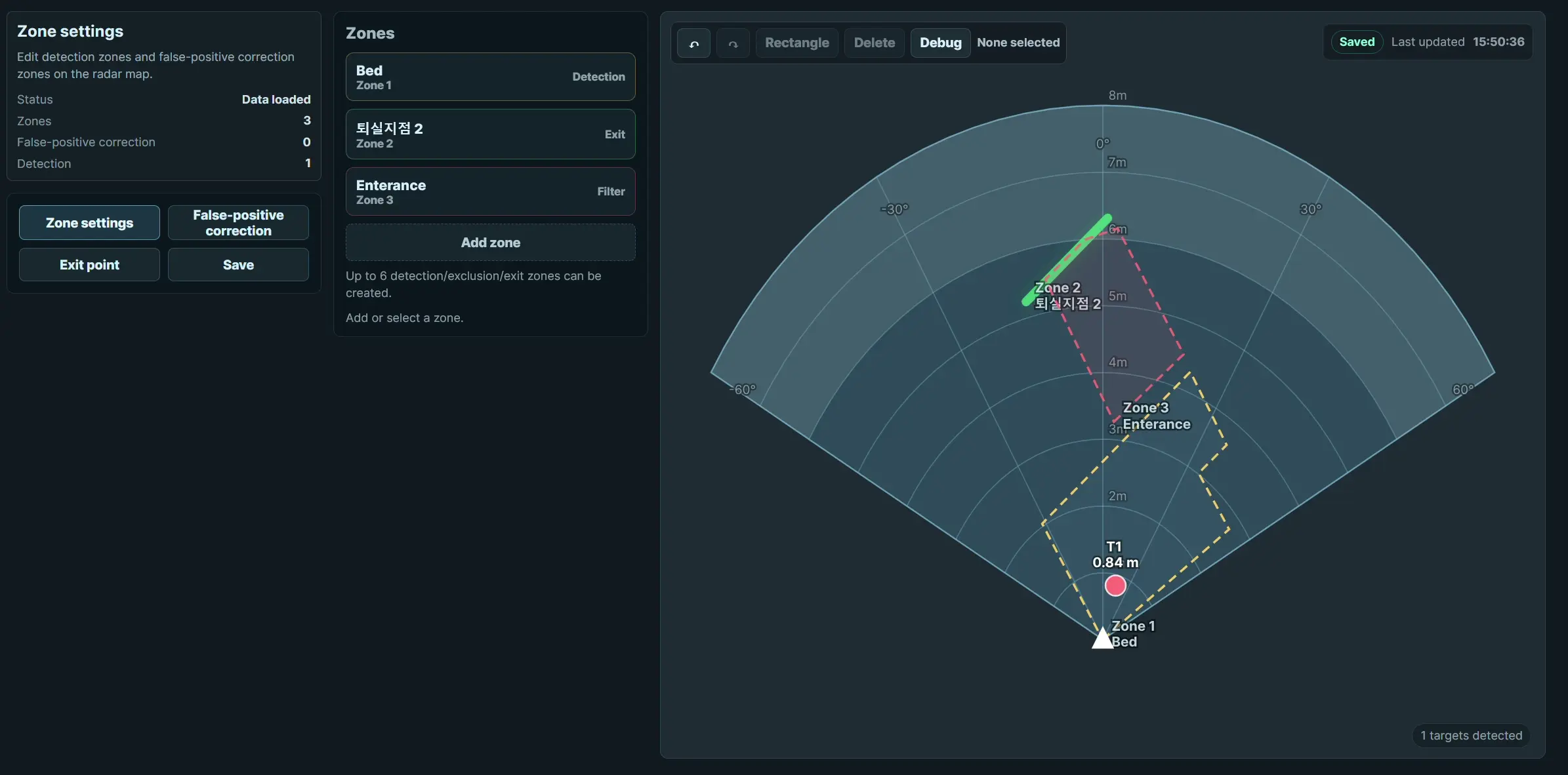 NAMO radar map
