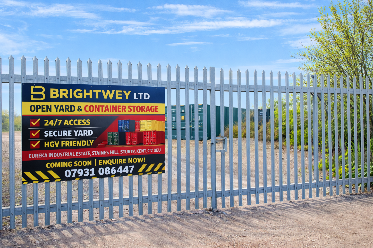 Open yard and commercial space at Brightwey