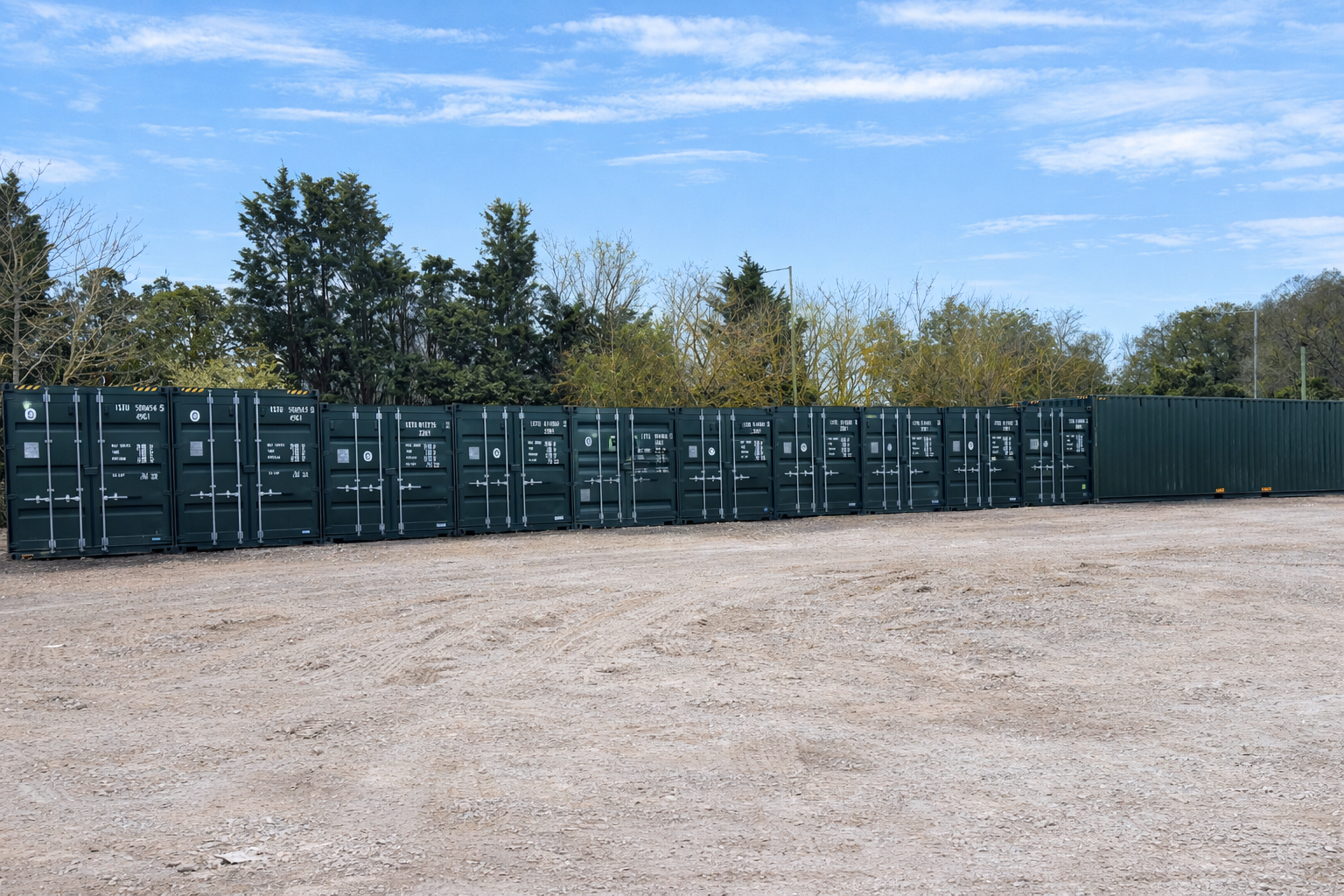 Row of secure storage containers at Brightwey