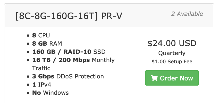 server specs & cost