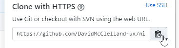 click the copy to clipboard button to copy the web URL of your repository