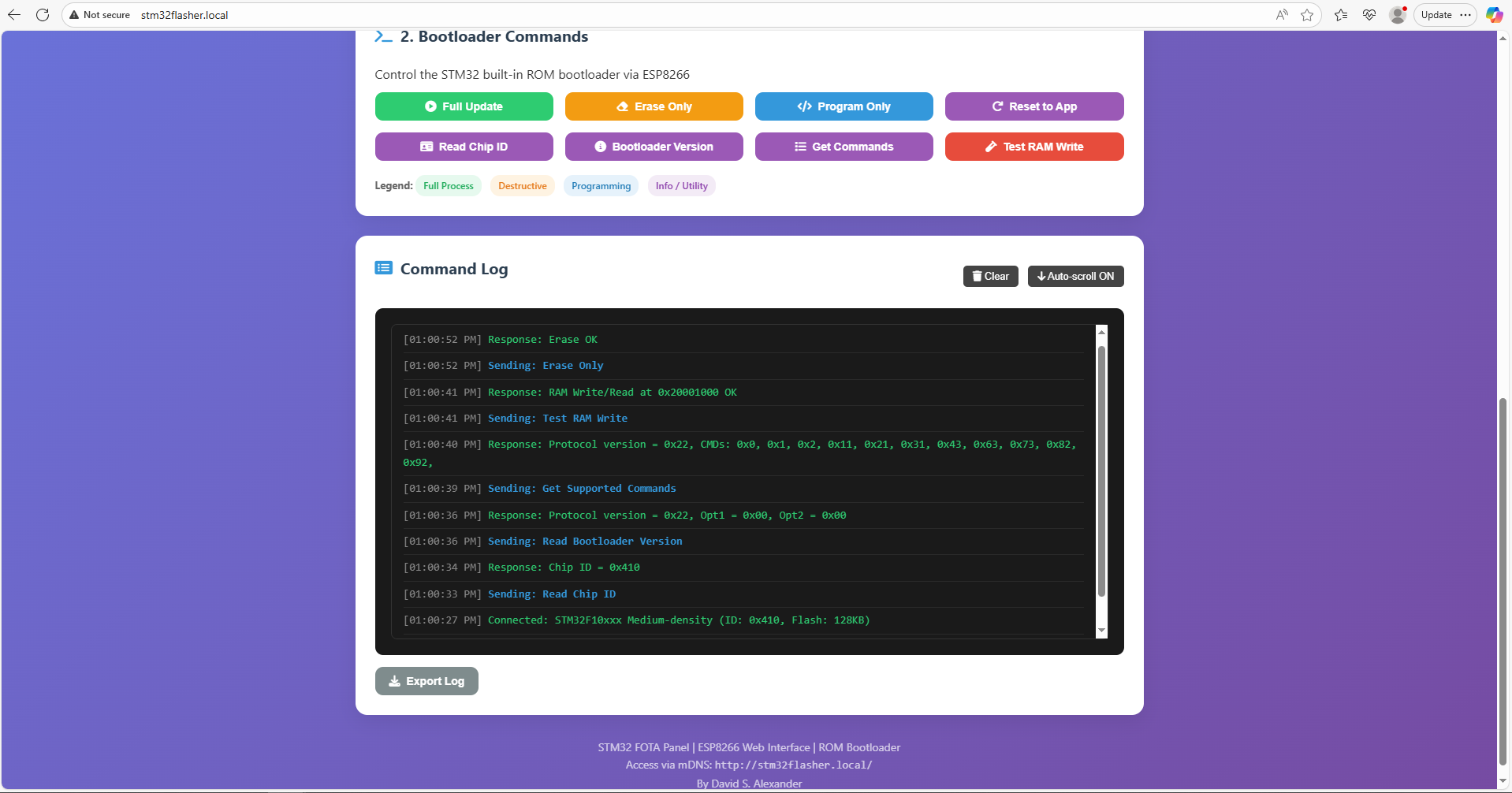 GitHub - DavidSAlexander/STM32RomWebFlasher: STM32 Built-in ROM ...