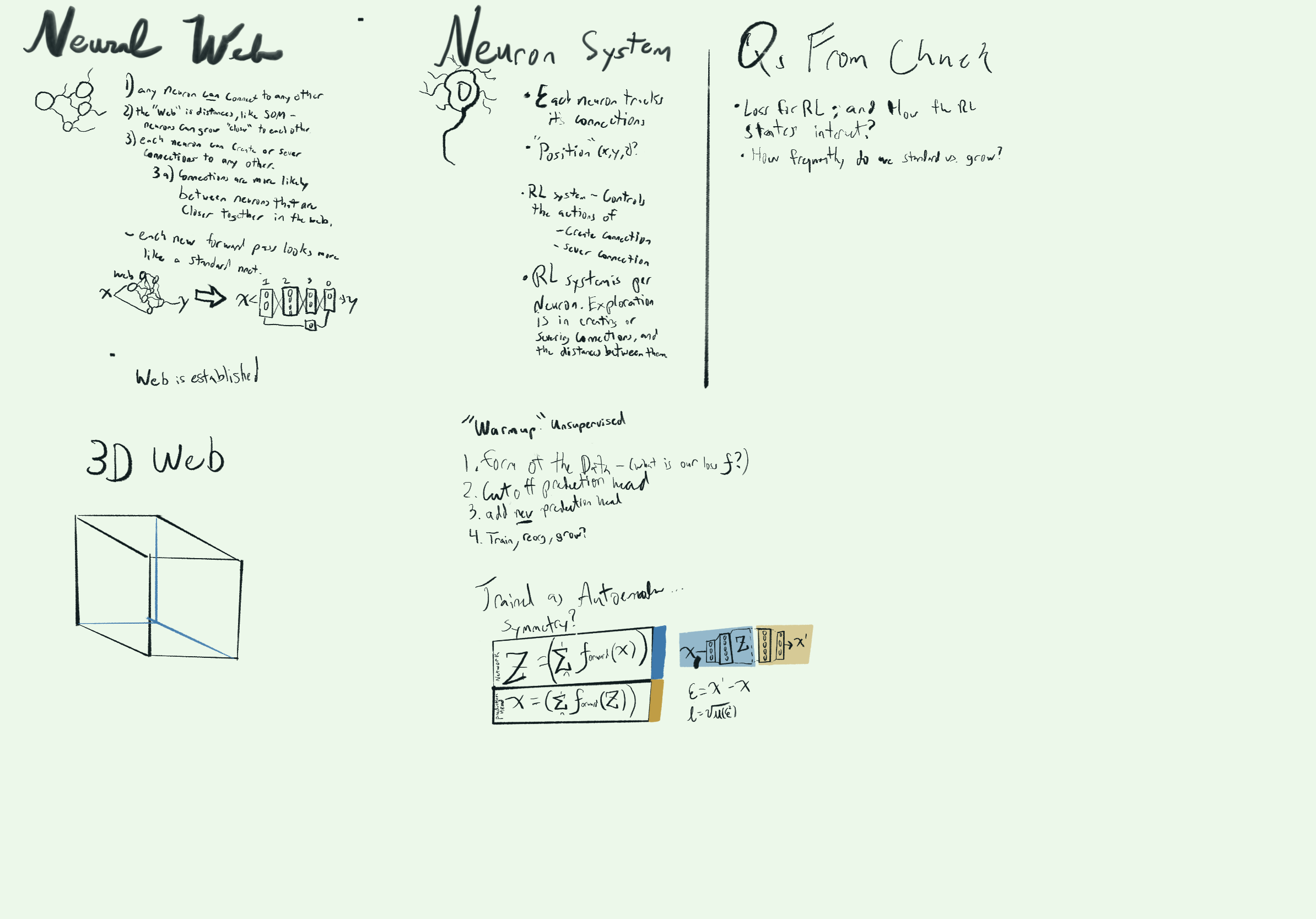 Sketch of Neural Web Diagram