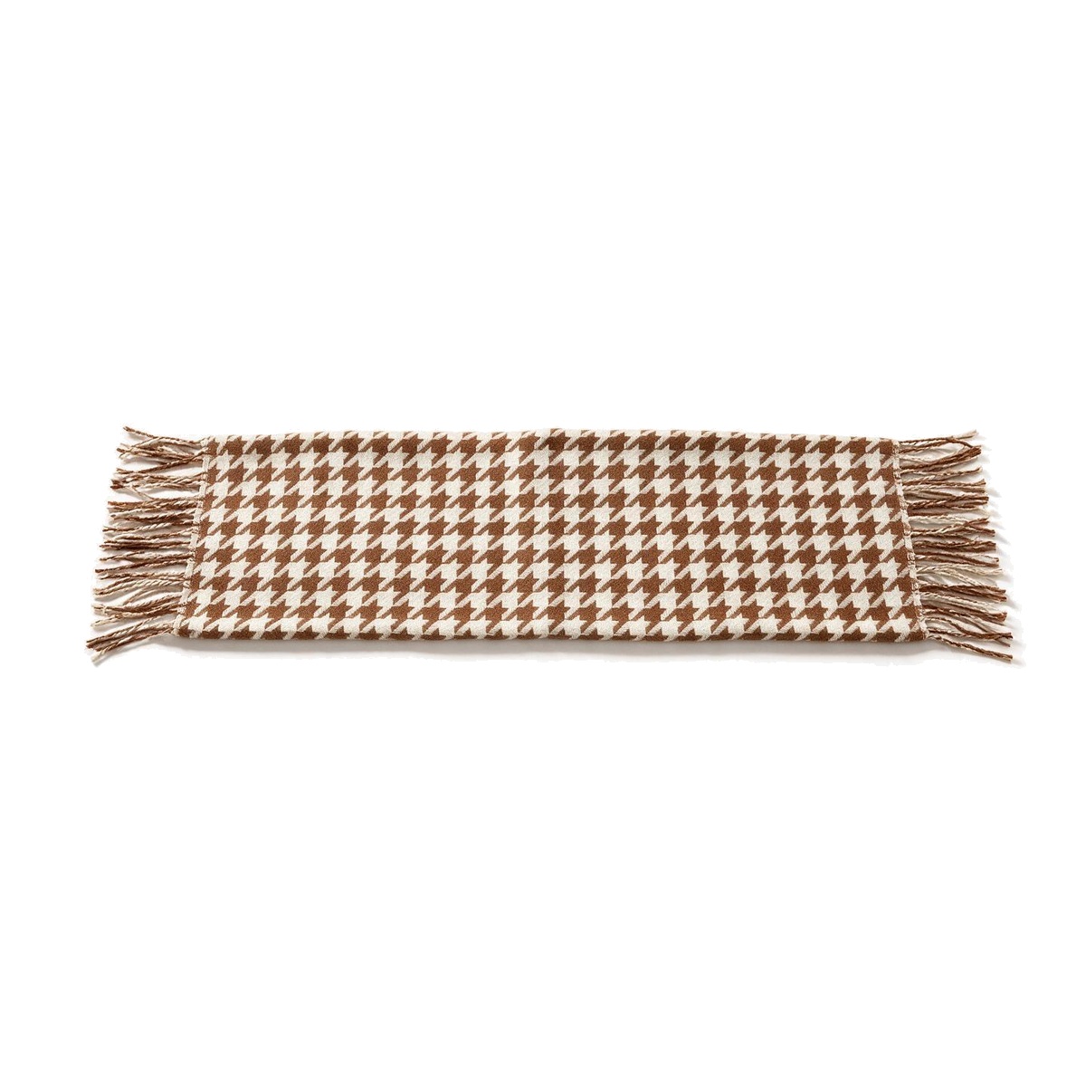 Bufanda Mujer de Cuadros o Pata de Gallo, Grande y Calentita | Invierno 68x180 cm con Flecos, Tacto Suave | Tartán Escocesa en Marrón, Negro, Rosa o Beige | Chal Pashmina para Otoño | Fular Largo Elegante y Abrigado