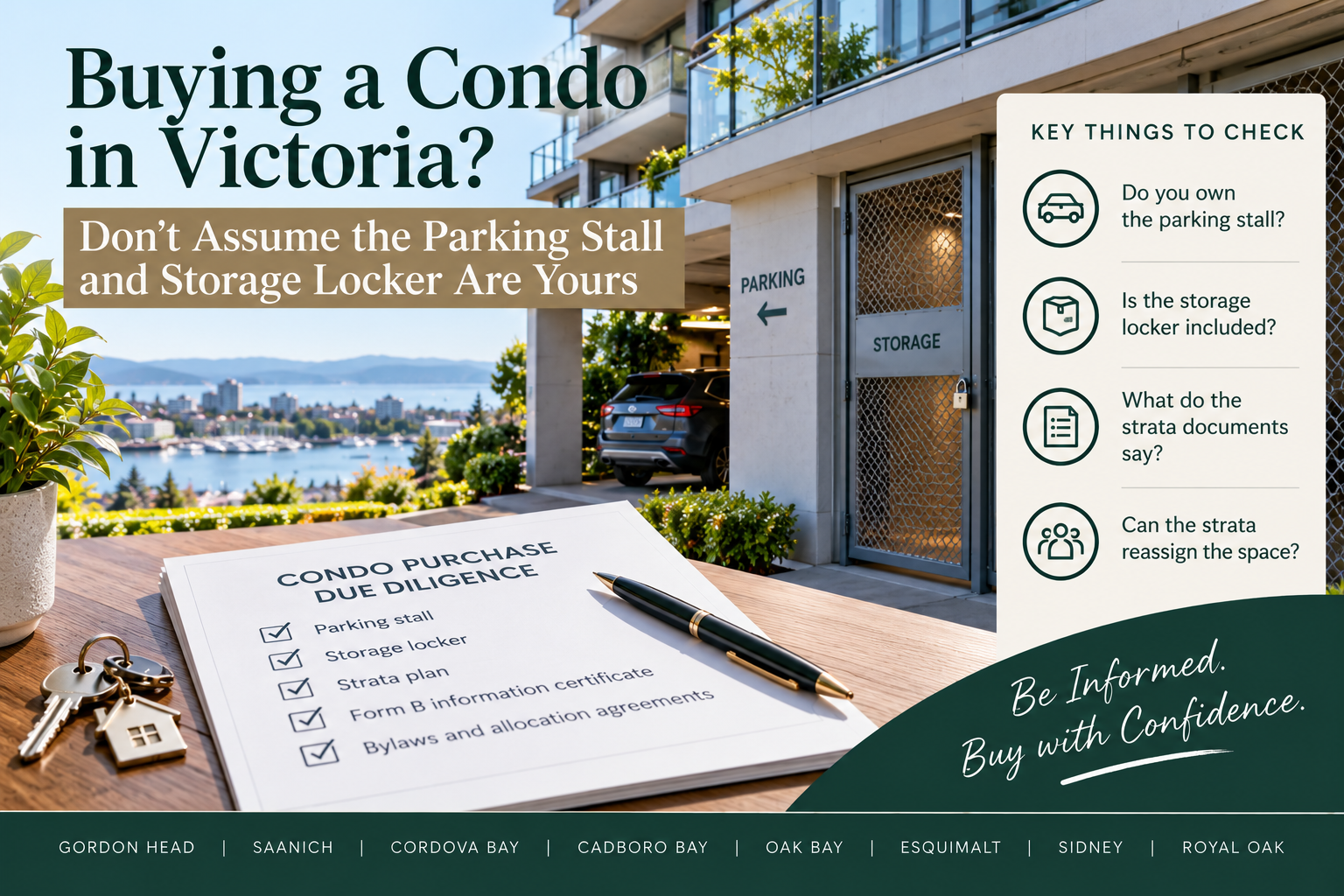 Buying a condo in Victoria BC guide to parking stall ownership, storage lockers and strata document due diligence