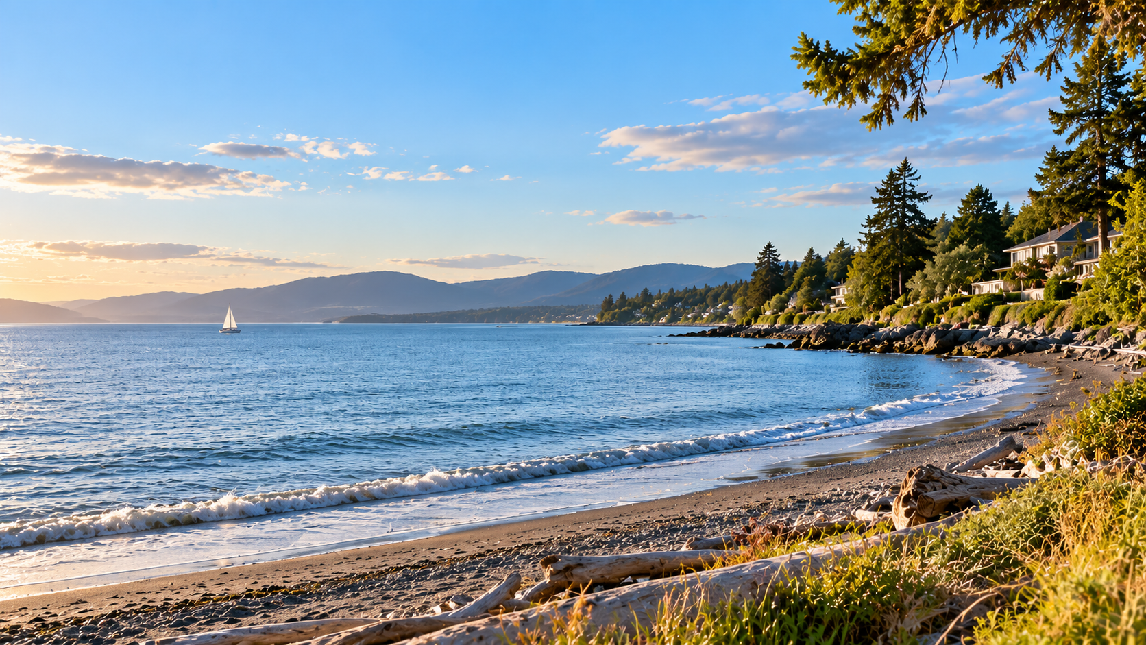 Cordova Bay coastal lifestyle and beach setting in Saanich BC