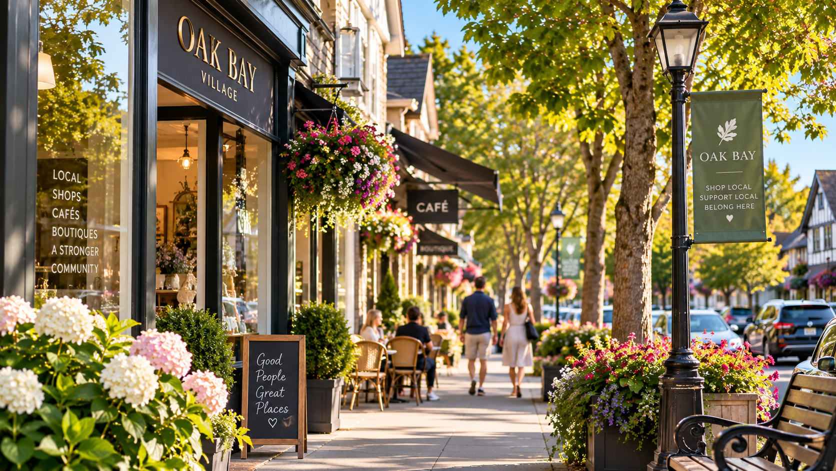 Oak Bay Village shopping district on Oak Bay Avenue Victoria BC