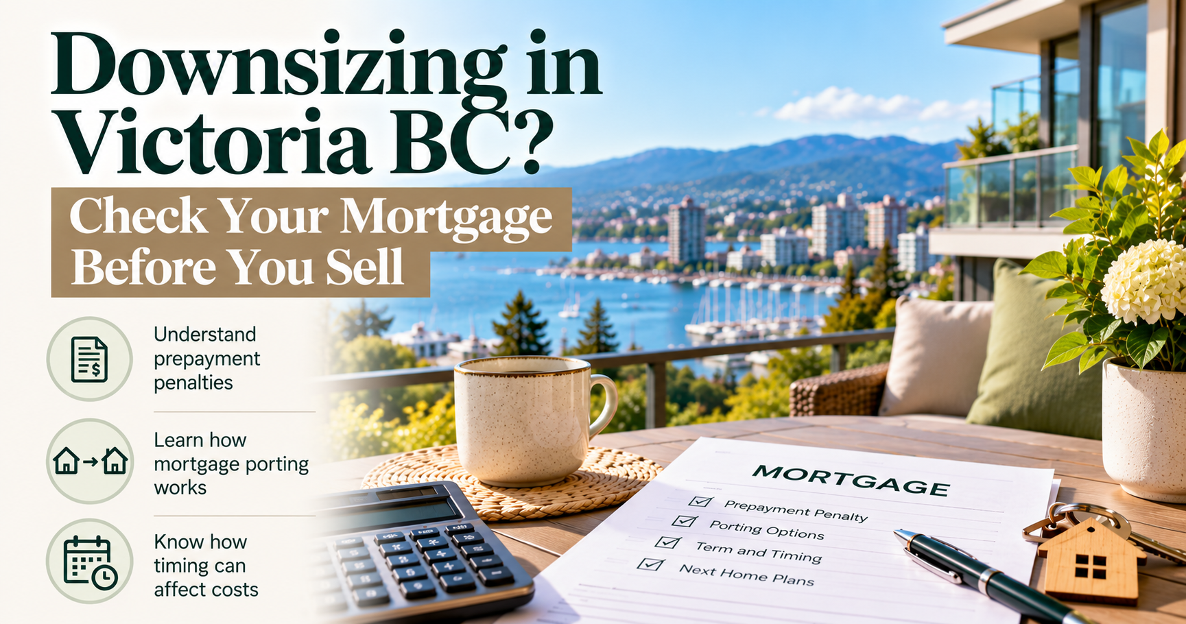 Downsizing in Victoria BC mortgage checklist explaining prepayment penalties, mortgage portability and timing considerations