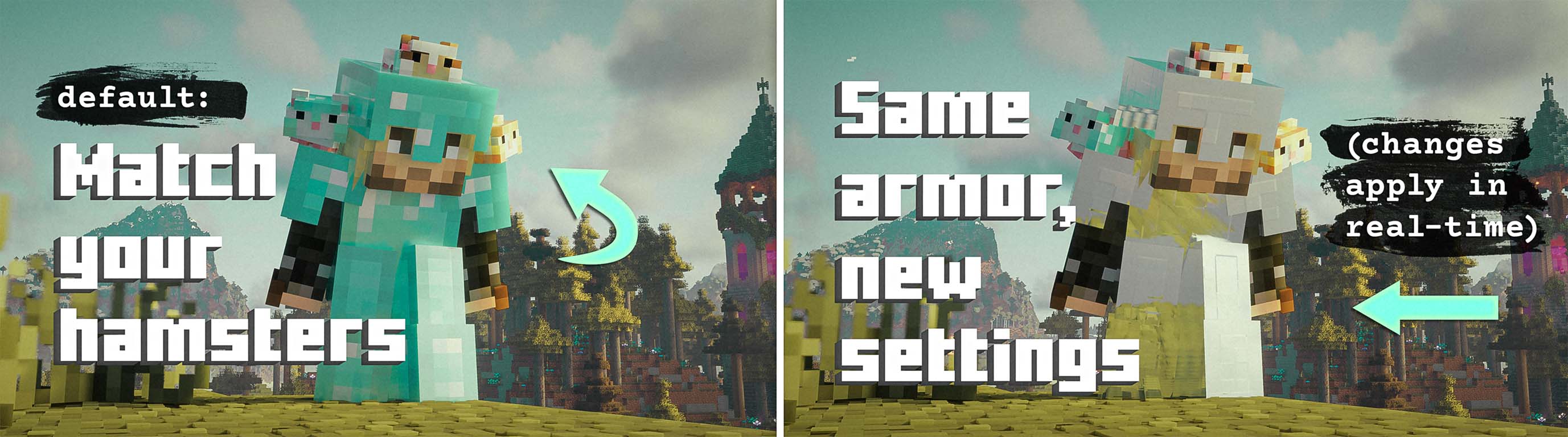 Default diamond armor changing into custom LabPBR armor settings