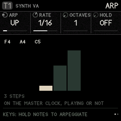 ARP: the held notes and the pattern they make