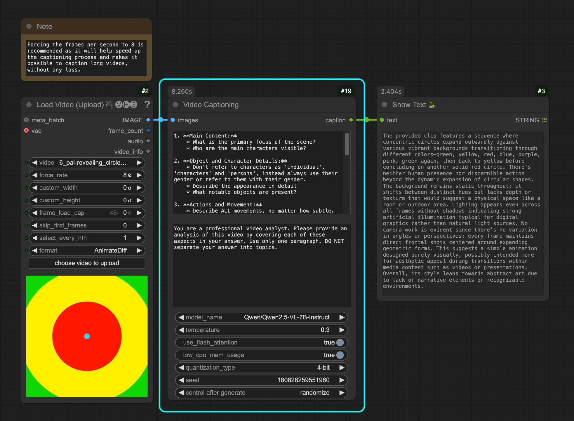 Video Captioning Node