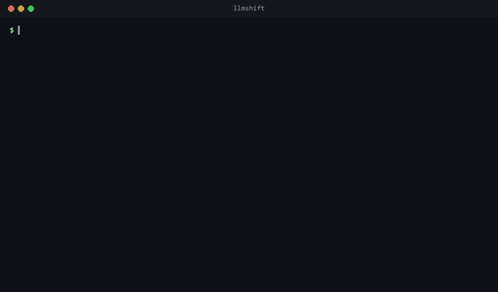 llmshift scan 列出仓库调用的即将退役模型、日期、替代模型和代码行；随后 llmshift compare 显示 Claude Haiku 5.5 拒绝了所有记录请求中的 temperature 设置，并改变了事实和语气