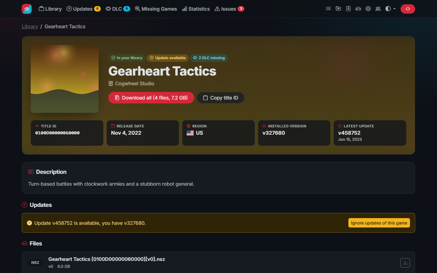 A game page