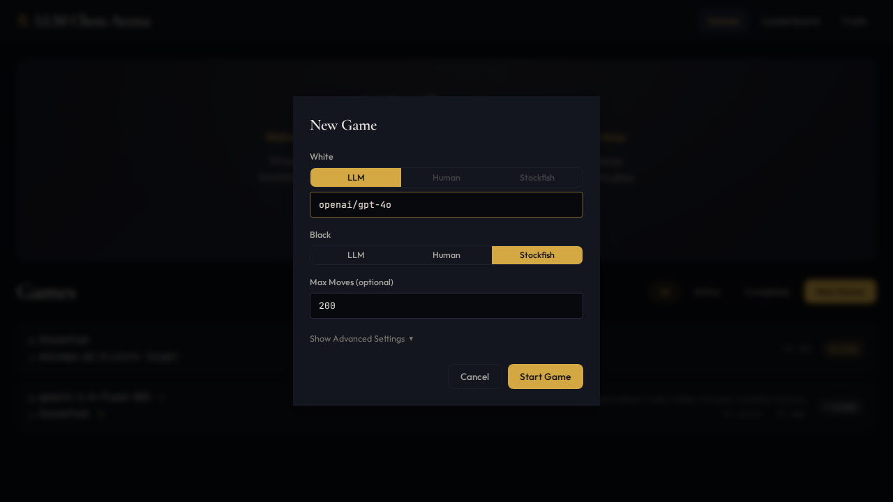 New Game Dialog