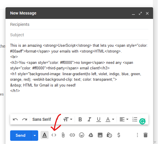 html email for gmail