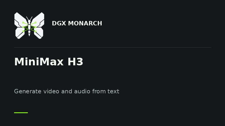 MiniMax H3 workflow