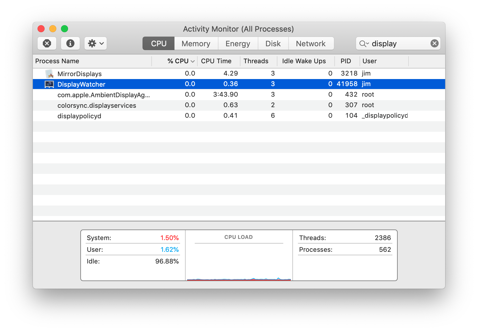 Quitting in Activity Monitor