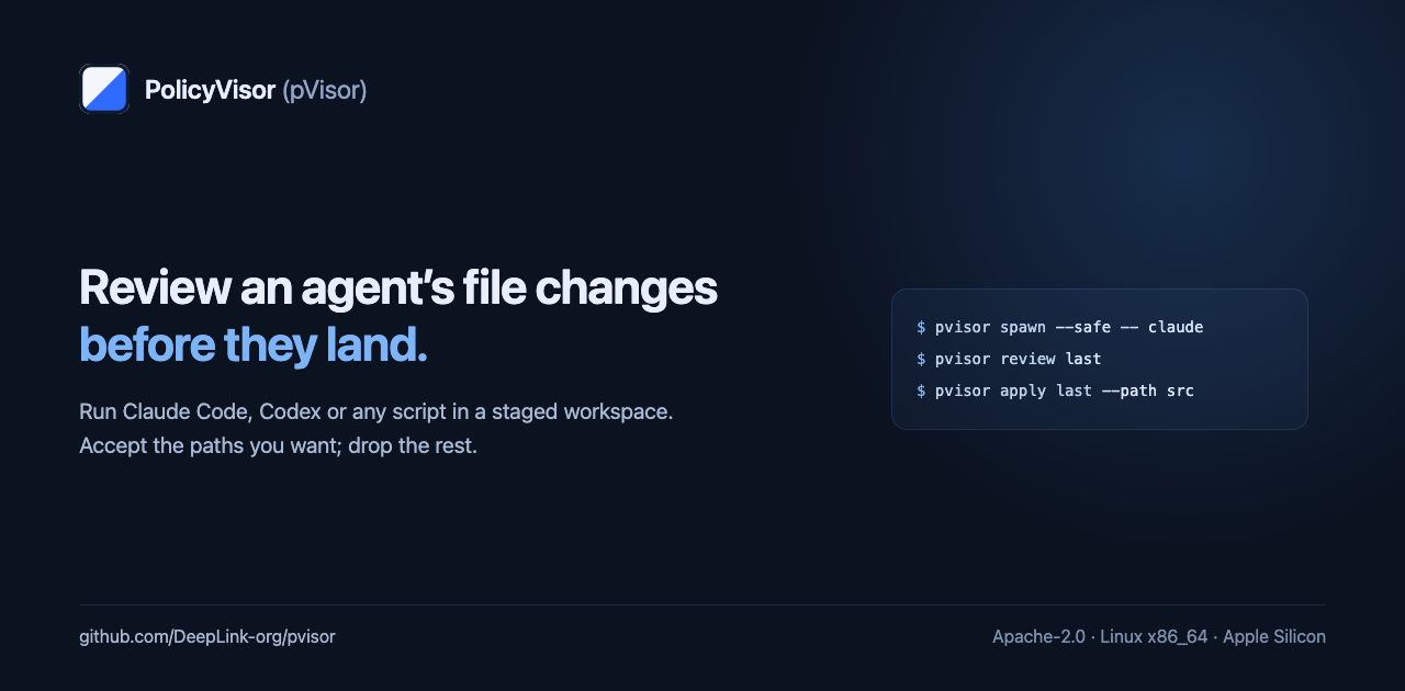 Run an agent, review its file changes, apply the paths you keep