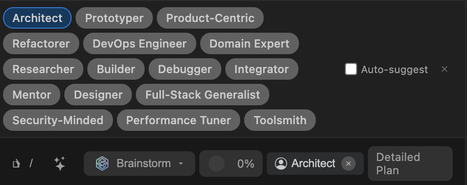 Toolbar Persona Selection