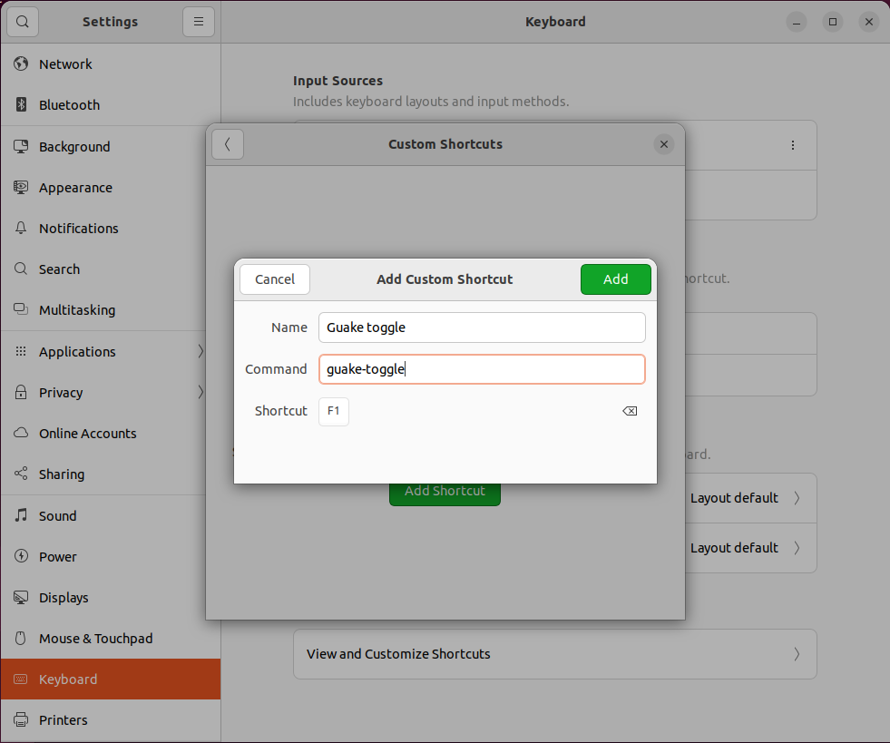 Shortcut for 'guake-toggle'