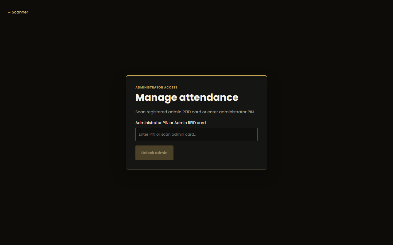 Administrator access unlock screen