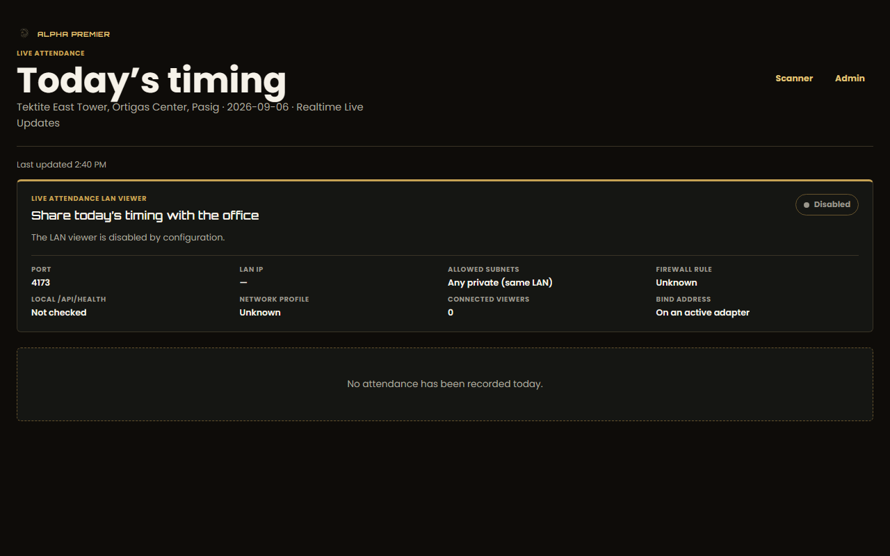 Live attendance viewer