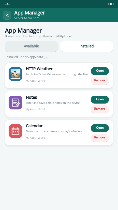 Installed micro-app list