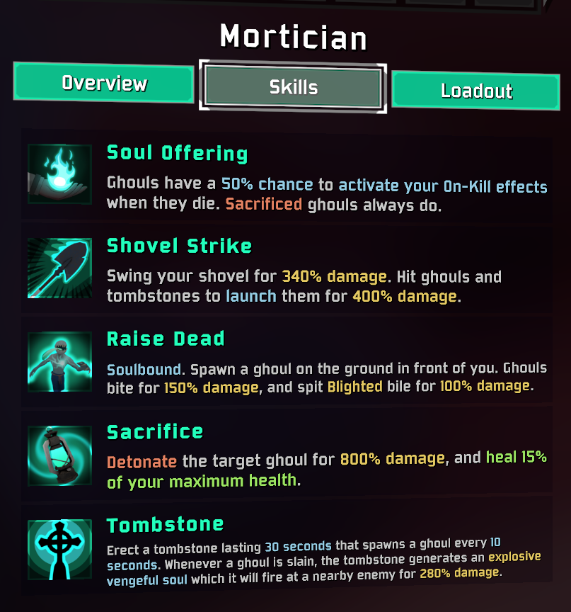 Mortician's skills with this mod's numbers