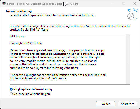 License agreement