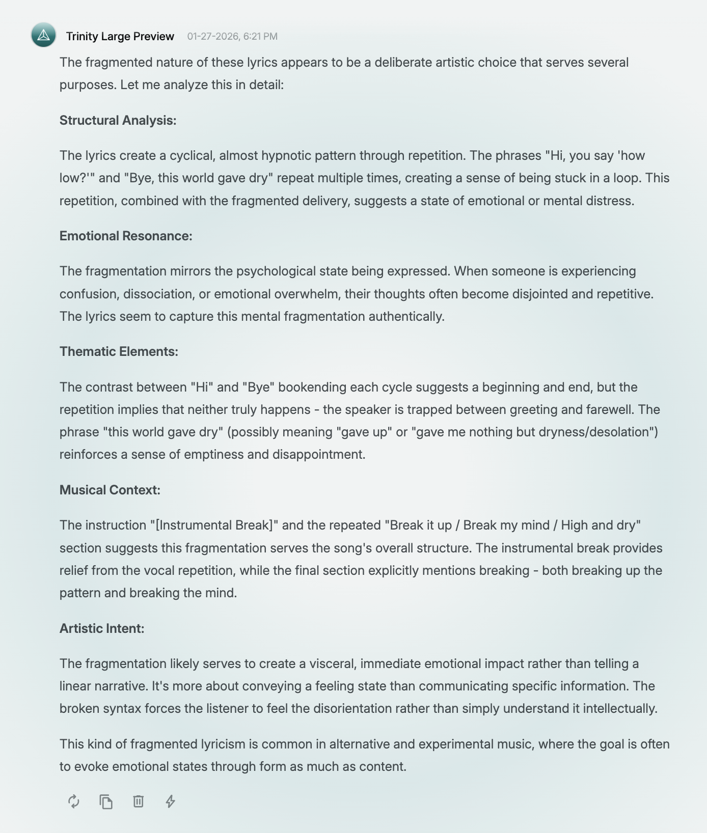 Song analysis screenshot