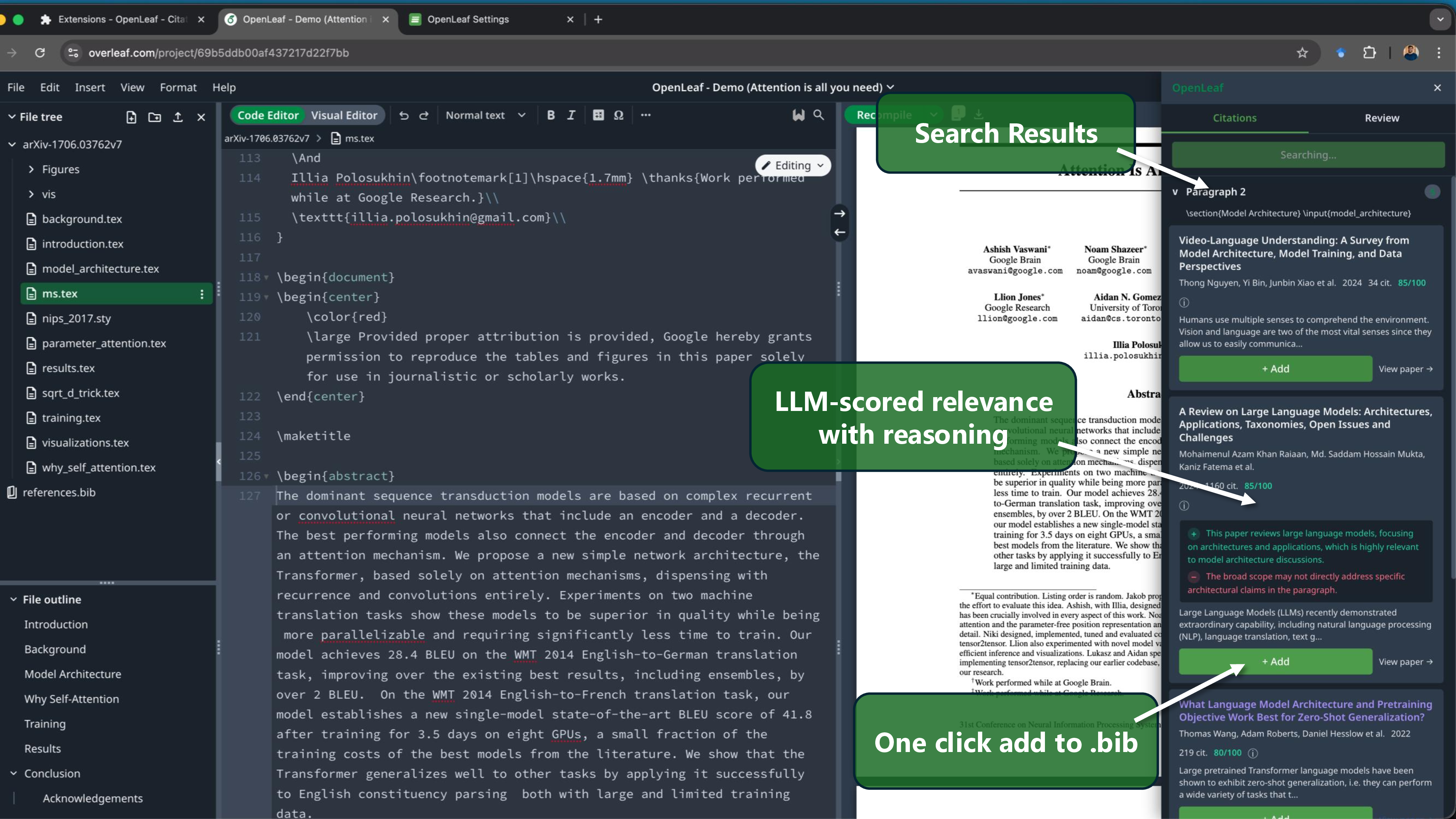 Search results with scores