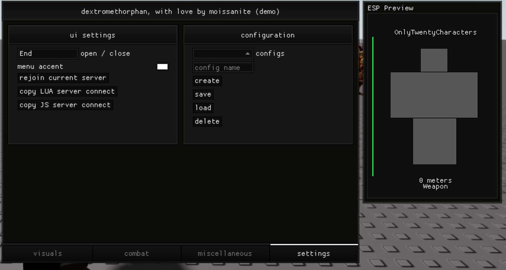 Settings feature screenshot