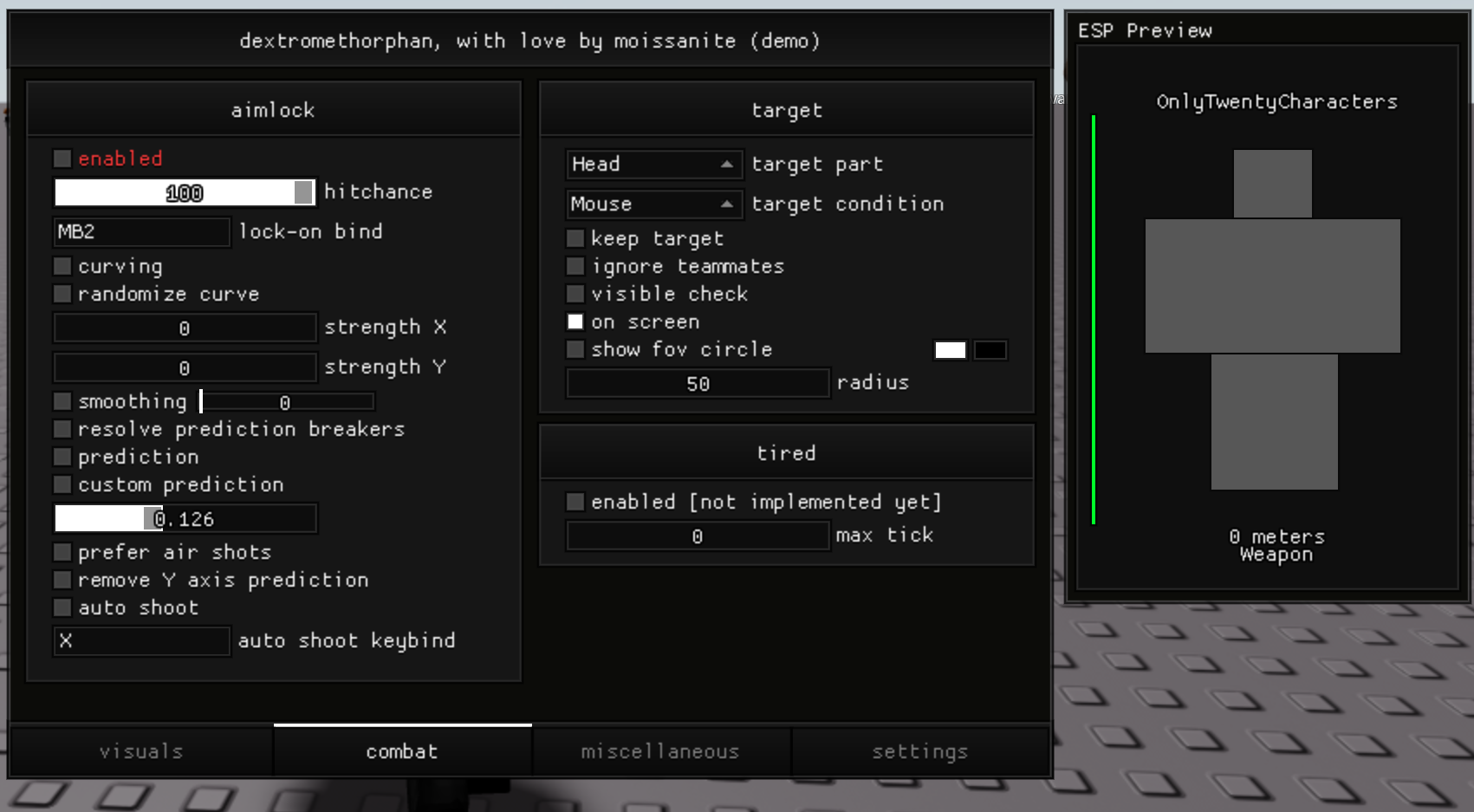 Combat feature screenshot