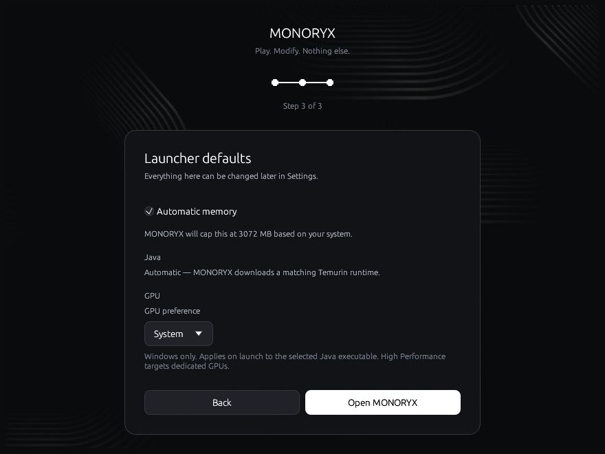 Onboarding Step 3 - Launcher defaults