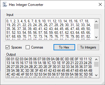 Hex Integer Converter
