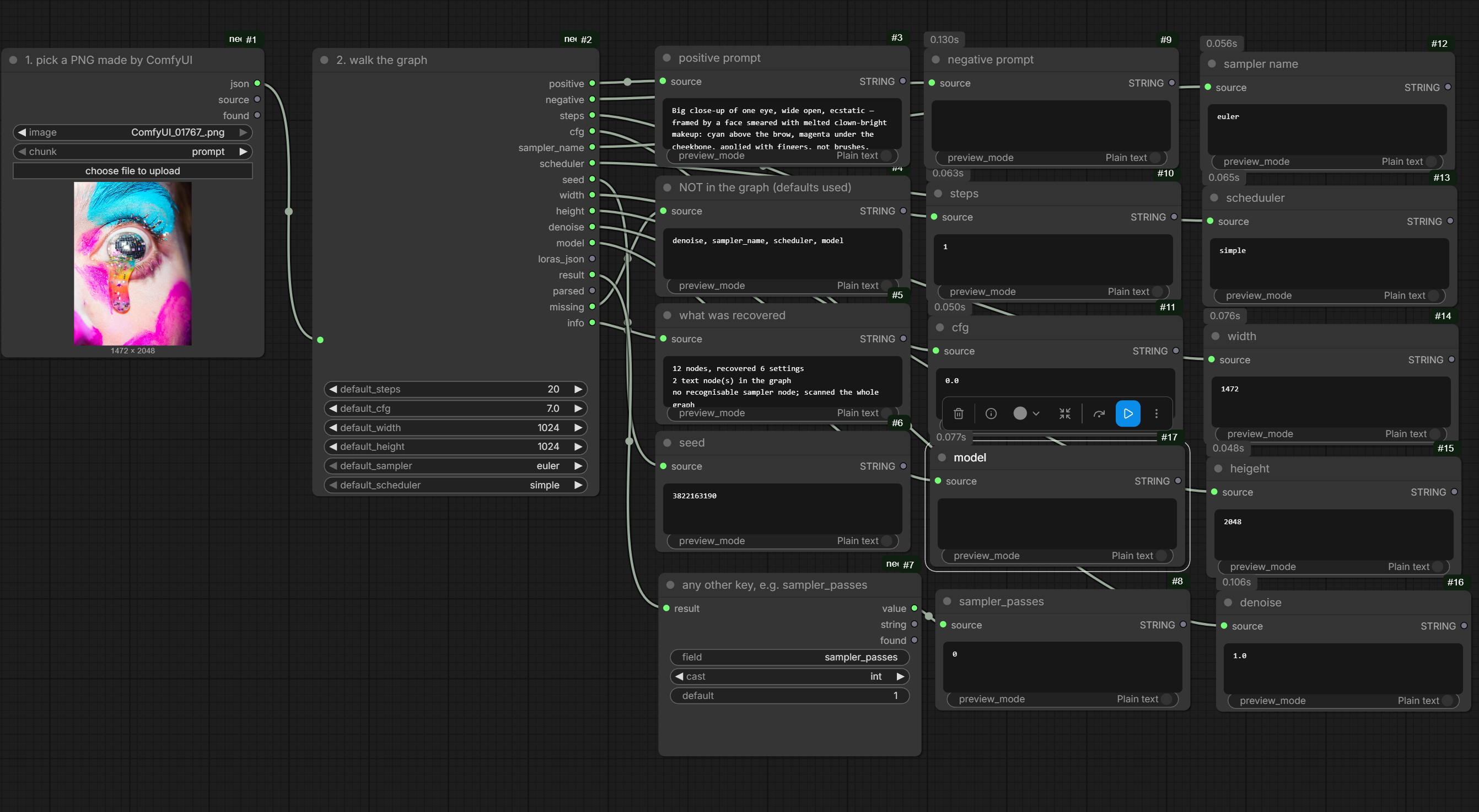 Workflow Parse — a ComfyUI PNG walked back into typed values